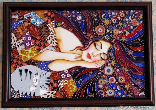 Витражная роспись пейзаж