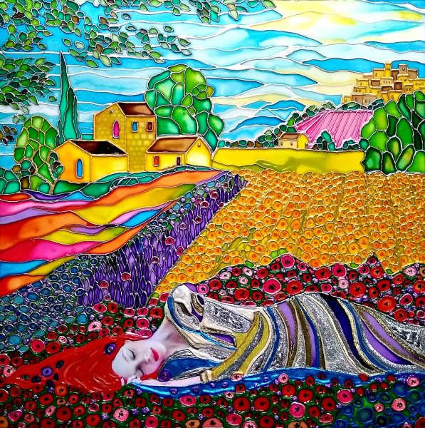 Батик витражная техника