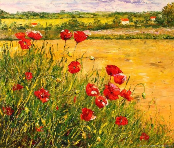 Пейзаж с маками