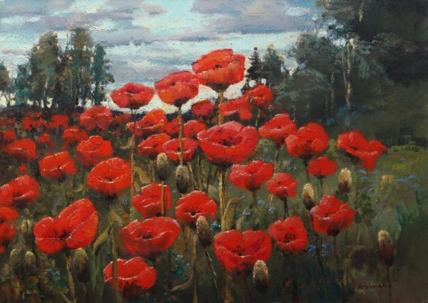 Картина Маковое поле Клода Кормье