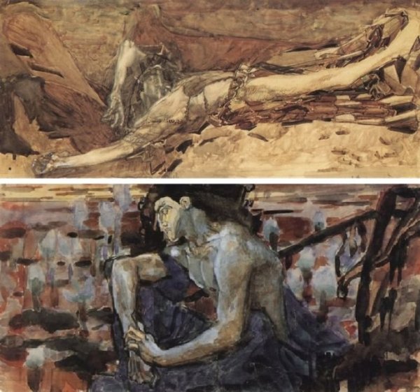 Врубель демон цветы