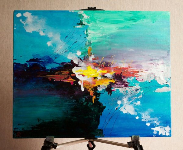 Абстракция акрилом на холсте