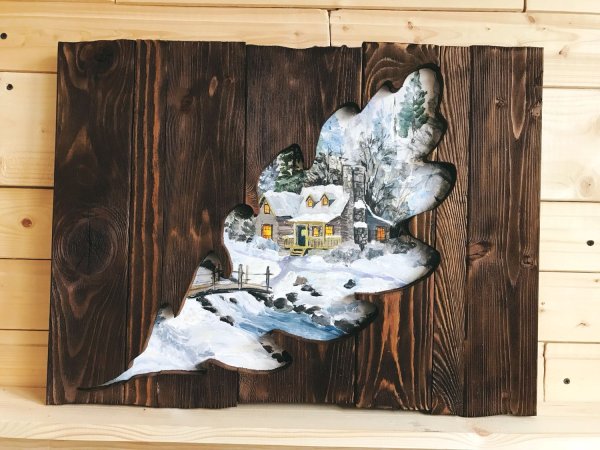 Панно из старых досок