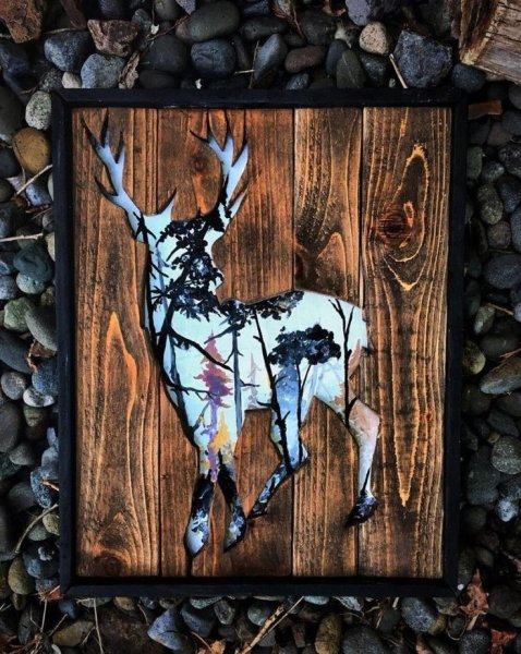 Панно на деревянной доске