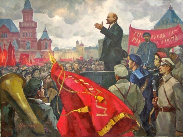 Октябрьская революция Ленин на броневике