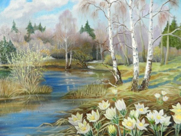 Весенняя природа живопись