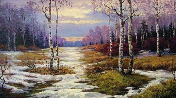 Весна живопись маслом