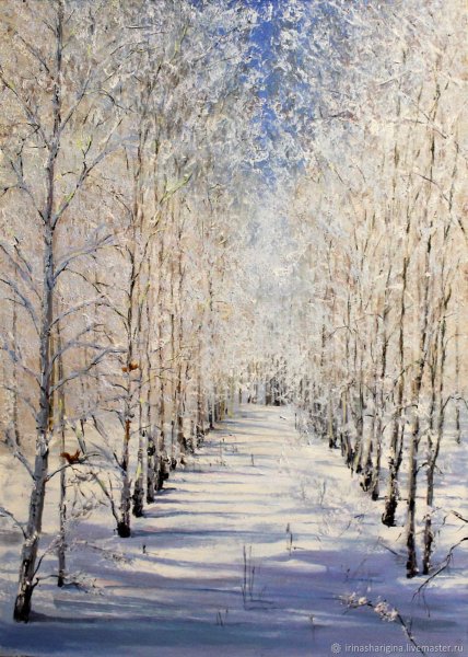 Зимнее солнце живопись