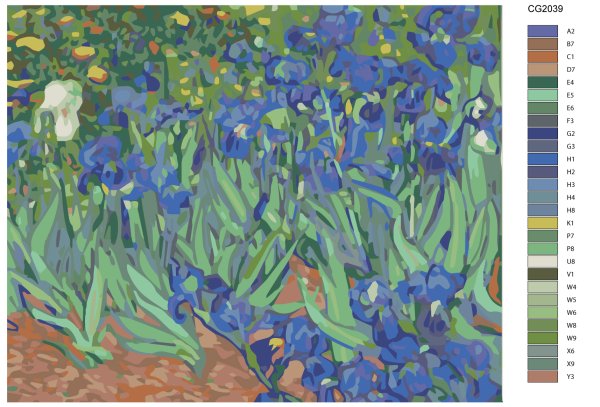 Картина по номерам ирисы Ван Гог