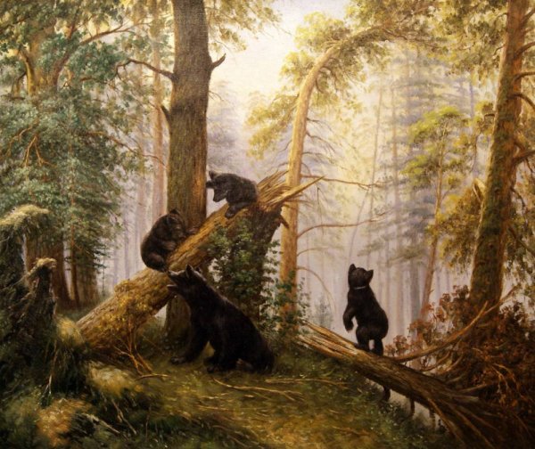 Утро в Сосновом лесу, Шишкин, 1889