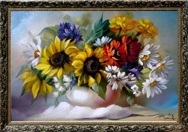 Букеты маслом на холсте