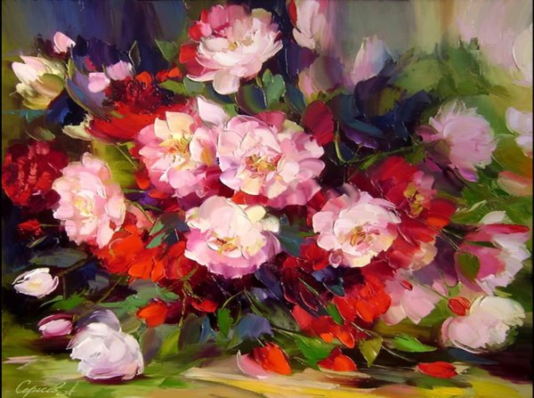 Антонио Джанильятти картины тюльпаны