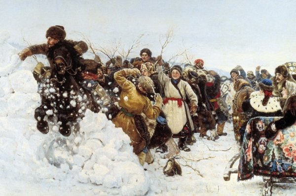 Василий Иванович Суриков взятие снежного городка картина