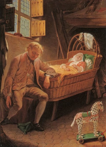 Мужчина у колыбели Якимов картина