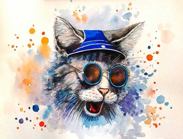 Постер кот в очках