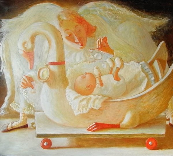 Мать и больной ребенок живопись