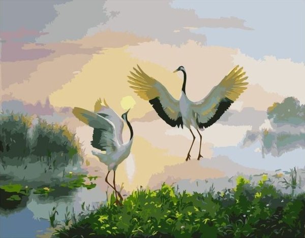 Аисты в живописи маслом