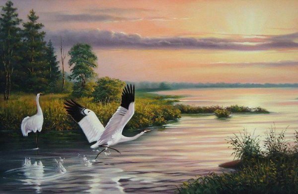 Картины с изображением аиста