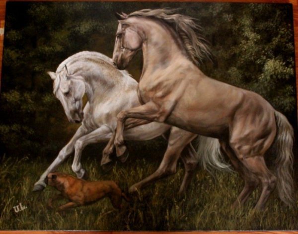 Холст "пара лошадей"