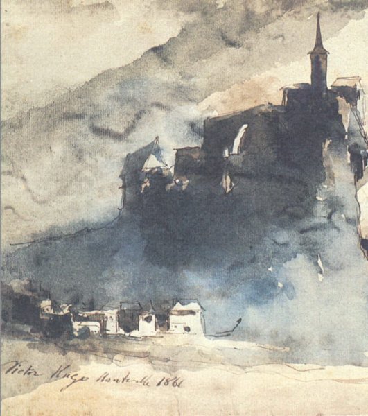 Виктор Гюго акварель