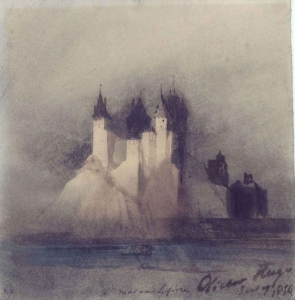 Виктор Гюго акварель