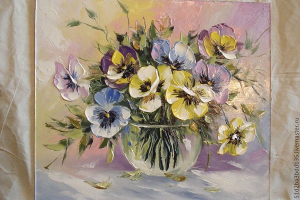 Анютины глазки маслом