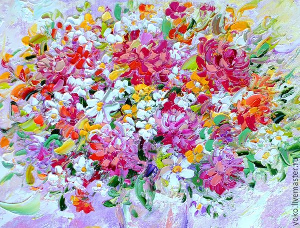 Яркий букет цветов картина