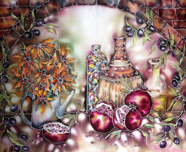 Натюрморт в батике стилизация