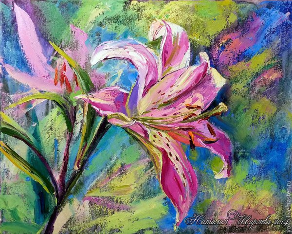 Лилия акрил мастихин