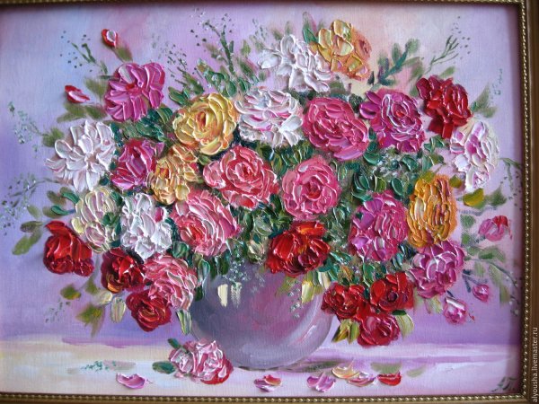 Картины маслом цветы