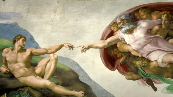 Микеланджело Сотворение Адама пародия