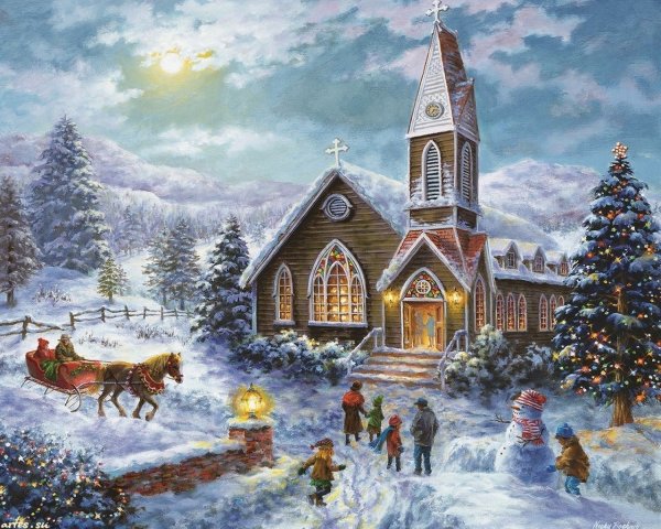 Nicky Boehme картины зима