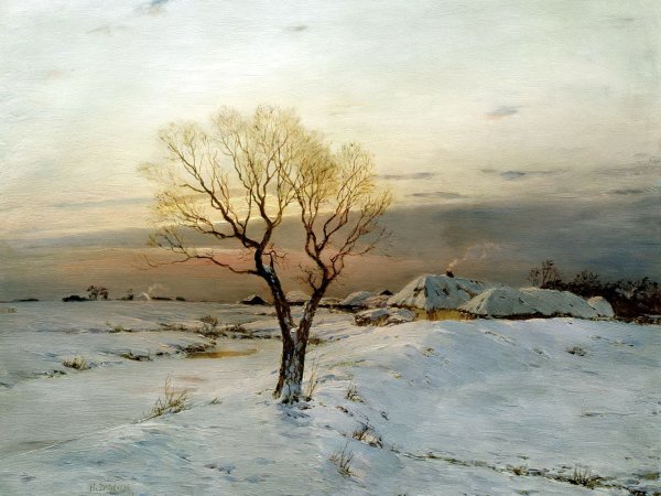 Художник Владимир Чиканов - картина морозное утро