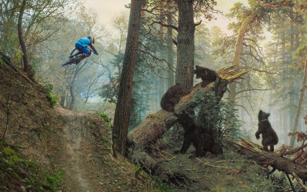 Мишки в лесу картина Шишкина