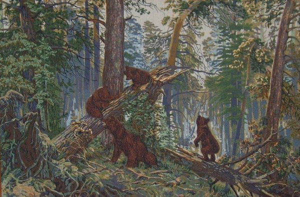 Иван Шишкин, Константин Савицкий. Утро в Сосновом лесу. 1889.