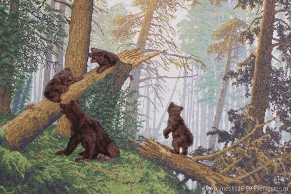 Медведь живопись маслом