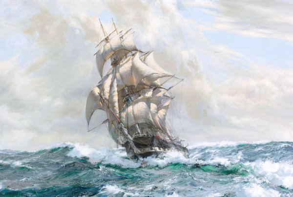 Алмазная мозаика парусник в море