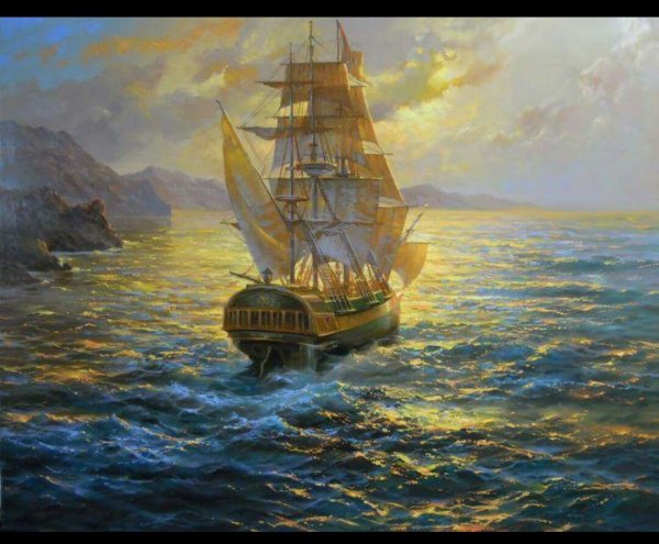 Английский художник Roger Desoutter корабли