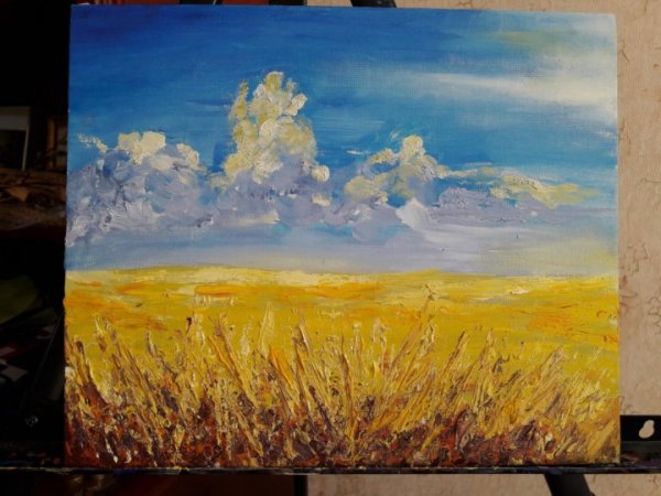 Пшеничное поле живопись