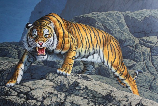 Картина золотой тигр