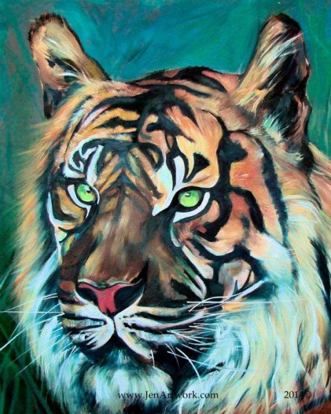 Тигр китайская живопись