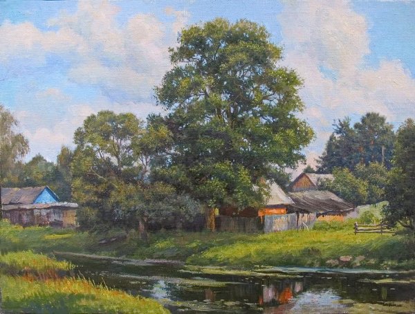 Сельский пейзаж художника Мазеева