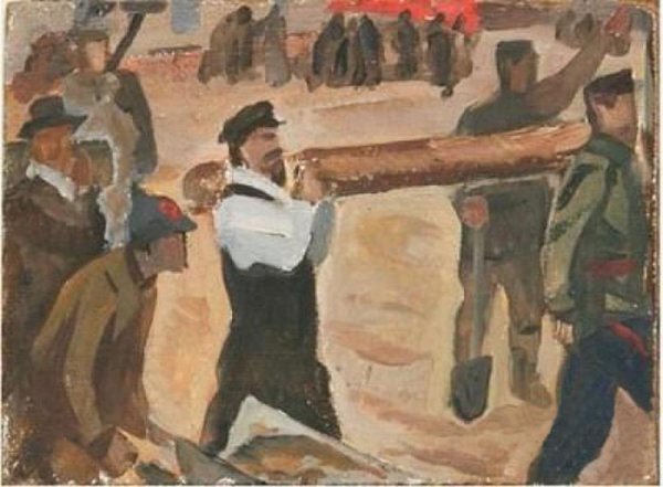 Ленин с бревном картина