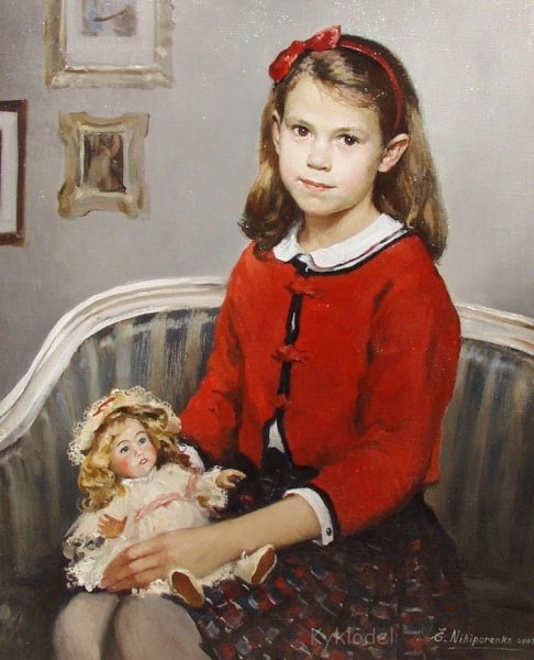 Девочка с куклой живопись