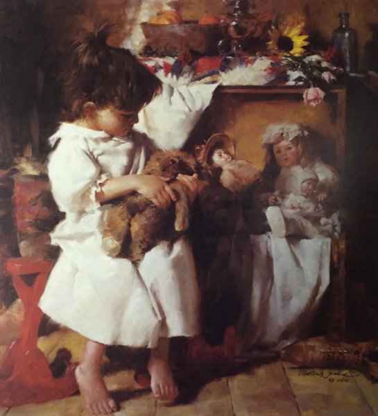 Художник Стрелковский Алексей Иванович "девочка с куклой" (1871г.)