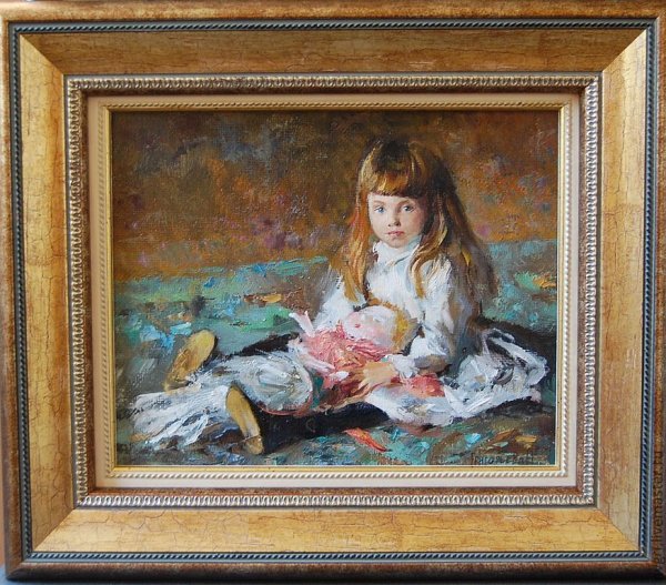 Картина девочка с куклой