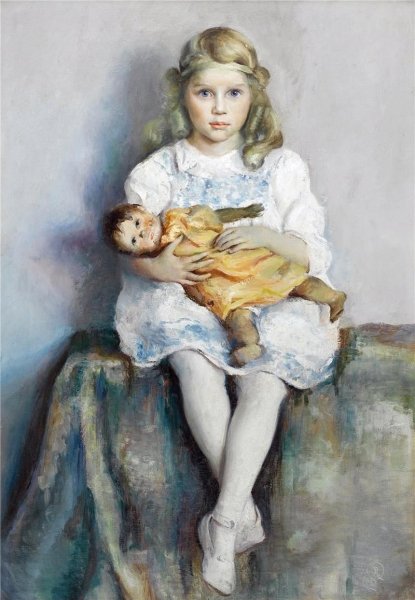 Девочка с куклой живопись