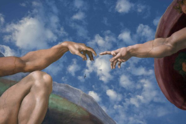 Леонардо да Винчи Сотворение Адама