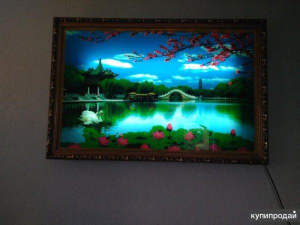 Стеклянное панно на стену с подсветкой