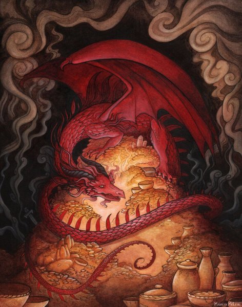 Огненный дракон живопись